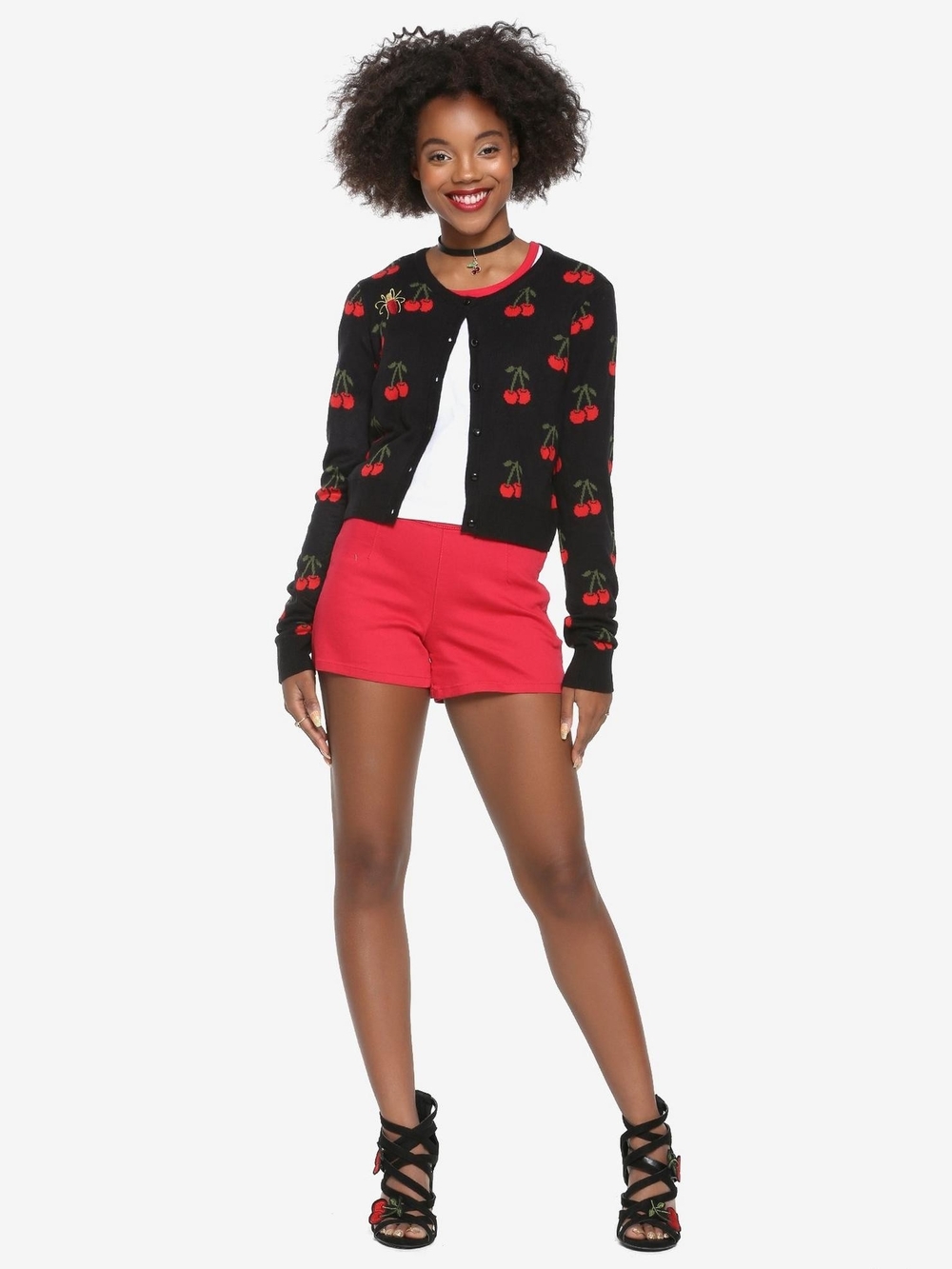 Riverdale Cheryl Blossom Intarsia Cherries Girls Cardigan Hot Topic Exclusive
